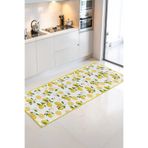Home Limon ve Çiçek Desenli Canlı Renkli Dekoratif Mutfak Halısı