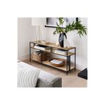 Home Linda Ahşap Raflı Metal Gövdeli Çok Amaçlı Konsol TV Ünitesi Kitaplık Dresuar Dekoratif Raf 140x40x75 cm