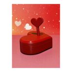 Home LoveLock Kalpli Kilitli Mini Kutu (PLA) – Anahtarlı Hediye Kutusu - Sevgililer Günü (8,1×6,8×2,7 cm)