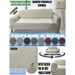 Home Lux Bohem Pamuklu Kumaş Çift Kişilik Koltuk Kılıfı Komple Giydirme Kalın ve Dayanıklıdır - 120 x 175 cm - Krem