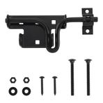 HOME MASTER HARDWARE Sürgülü Sürgülü Sürgülü Kapı Kilidi, Ahşap Çit/Kulübe Kapısı/Avlu Kapısı/Ahır Kapısı/İç ve Dış Mekan Mandalı için Asma Kilit Delikli Ağır Hizmet Sürgülü Kapı Kilidi, Siyah