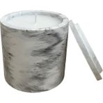 Home Mermer Desenli Kapaklı Dekoratif Beton Mum - Gri-Beyaz - 1 Adet