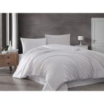 Home Mode Store Çift Kişilik Pamuk 83 Tel Lüks Çeyizlik Pamuk Saten Nevresim Takımı - Beyaz - 240 x 260 cm