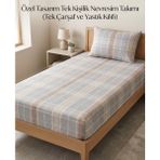 Home Pamuk Saten Tek Kişilik Lastikli Çarşaf - Gri - 100 X 200