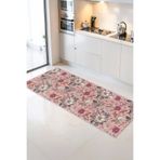 Home Pembeli Çiçek Desenli Pastel Renkli Şık Mutfak Halısı