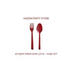 Home PLASTİK ÇATAL - KAŞIK SETİ SERT PLASTİK MİKA 50 ADET KIRMIZI RENK
