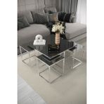 Home Plus Mobilya 4+1 Gümüş Kaplama Füme Ayna Orta Sehpa