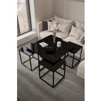 home plus mobilya Avarua 5'li Siyah Statik Siyah Aynalı Orta Sehpa & Bohem Sehpa &