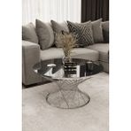 Home Plus Mobilya Hasır Orta Sehpa Gümüş Kaplama Füme Ayna - GÜMÜŞ FÜME