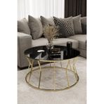 Home Plus Mobilya Kum Saati Orta Sehpa Gold Kaplama Siyah Ayna - GOLD SİYAH