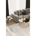 Home Plus Mobilya Kum Saati Orta Sehpa & Zigon Sehpa Set Gold Kaplama Bronz Ayna - GOLD BRONZ