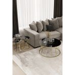 Home Plus Mobilya Kum Saati Orta Sehpa & Zigon Sehpa Set Gold Kaplama Siyah Ayna - GOLD SİYAH