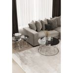 Home Plus Mobilya Kum Saati Orta Sehpa & Zigon Sehpa Set Gümüş Kaplama Füme Ayna - GÜMÜŞ FÜME