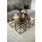 home plus mobilya Zagreb 5'li Siyah Bronz Aynalı & Bohem Sehpa & Zigon Sehpa & Orta Sehpa & Modern Sehpa Takımı &