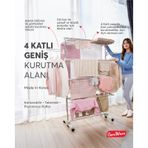 Home S4 Premium 4 Katlı Çamaşırlık Made in Korea Tam Katlanır Tekerlekli Çamaşır Kurutmalık