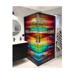 Home Sf 621 Modern Görünümlü Renkli Şeffaf Vitray Cam Kaplama Yapışkanlı Folyo
