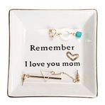 HOME SMILE Anne için Doğum Günü Anneler Günü Hediyeleri, Anne Hediyesi-Seramik Yüzük Çanak Dekoratif Biblo Tabak -Remember I Love You Anne - Sevgililer Günü Noel Hediyeleri, Seramik