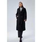 Home Store Buklet Kaban Kadın Uzun Kol Klasik Yaka Orta Kalınlık Polyester Malzeme - Siyah