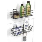 Home Stuff 2'li, Kancalı, Yapışkanlı, Paslanmaz Banyo Rafı, Banyo Aksesuarı, Şampuanlık, Sabunluk, Duş Askısı