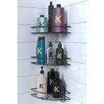 Home Stuff Sihirli Yapışkanlı Banyo Köşeliği Kancalı Köşe Rafı Duş Şampuanlık Duvar Düzenleyici Raf 3 Lü Set