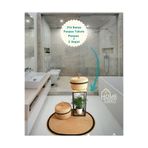 Home Turko 3'lü Takım Jüt, Hasır, Banyo Paspası, Banyo Sepeti, Mutfak Paspası, Düzenleyici, Jüt Sepet 50 x 80 HASIR-SİYAH