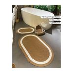 Home Turko 4'lü Takım Jüt, Hasır, Paspas, Banyo Paspası, Banyo Paspas Takımı Ve Banyo Sepeti HASIR-BEYAZ