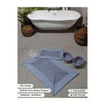 Home Turko Banyo Paspası Jüt 4'Lü Set Sepet Paspas Takım Çift Taraflı Dayanıklı Dekor Hediyelik Ev Eşyası Gri-Beyazkırçıl