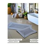 Home Turko Jüt, Banyo Paspas Takımı, Çeyizlik banyo paspası, Bohem Banyo Paspas Takımı, Hediyelik Ev Eşyası Gri-Beyaz
