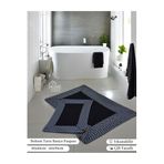 Home Turko Jüt, Banyo Paspas Takımı, Çeyizlik banyo paspası, Bohem Banyo Paspas Takımı, Hediyelik Ev Eşyası Siyah-Beyaz