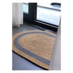 Home Turko Jüt, Desenli Gri Şeritli, Kapı Önü, Paspas, Banyo Paspası, Balkon Paspası/Hediyelik, Ev Eşyası JÜT-GRİ 50 x 80