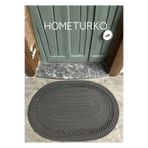Home Turko Jüt, Desenli Kapı Önü, Paspas, Banyo Paspası, Balkon Paspası/Hediyelik, Ev Eşyası. Antrasit 60 x 120