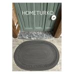 Home Turko Jüt, Desenli Kapı Önü, Paspas, Banyo Paspası, Balkon Paspası/Hediyelik, Ev Eşyası. Antrasit 75 x 130