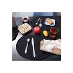 Home Turko Jüt, Hasır, Amerikan Servis Oval Supla, Masa Düzenleyicisi, Servis Takımı, Hediyeli SİYAH
