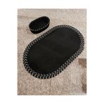 Home Turko Jüt, Hasır, Paspas, Banyo Paspası, Banyo Paspas Takımı Banyo Sepeti, Düzenleyici Banyo Paspası 100 x 200 Siyah-Kırçıllı