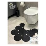 Home Turko Jüt, Hasır, Paspas, Banyo Paspası, Klozet Önü Paspası, Klozet Paspas, Çift Taraflı Siyah 40 x 60, Paspas-U3
