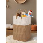 Home Turko Jüt, Hasır, Sepet, Banyo Sepeti, Kirli Sepeti, Oyuncak Sepeti, Düzenleyici, Saksı Sepet, Organizer - Beyaz - Tek Ebat