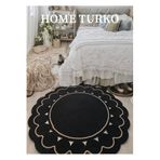 Home Turko Jüt Kilim, Paspas, Mutfak Halısı, Banyo Paspası, Kilim, Halı, Oturma Odası Halısı, Balkon Paspası 90 x 90 SİYAH