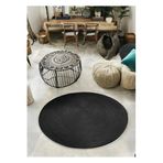 Home Turko Jüt Paspas, Kilim, Halı, Kapı Önü Paspas, Yuvarlak Paspas, Mutfak Paspası, Banyo Paspası, Hediyelik 80 x 80 Siyah