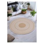 Home Turko Jüt Paspas, Kilim, Halı, Kapı Önü Paspas, Yuvarlak Paspas, Mutfak Paspası, Banyo Paspası, Hediyelik 90 x 90 JÜT-BEYAZ KIRÇIL