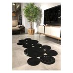 Home Turko Jüt, Paspas, Kilim, Yolluk, Halı, Banyo, Mutfak, Oturma Odası, Balkon, Yatak Odası, Paspası, Halısı 80 x 200 Siyah