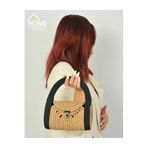 Home Turko Mini Jüt Hasır Portföy Clutch El Çantası, Kadın Çantası, Jüt Boho Çanta, Hasır-Siyah