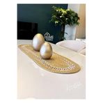 Home Turko Moderin Doğal Jüt, Desenli, Bej Trikotlu, Amerikan Servis, Masa, Sehpa Örtüsü Runner. 35x100 Bej-Trikotlu-Hasır