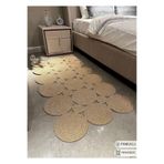 Home Turko Moderin Hasır, Dikdörtgen Örme, Desenli Naturel Jüt Kilim, Mutfak,salon Halısı/hediyelik, Ev Dekoru 100 x 100 Jüt, NAYLA-3A-100X100