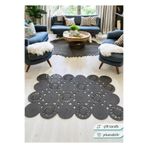 Home Turko Moderin Hasır, Dikdörtgen Örme, Desenli Naturel Jüt Kilim, Mutfak,salon Halısı/hediyelik, Ev Dekoru 90 x 90 Antrasit