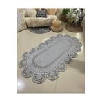Home Turko Moderin Hasır, Jüt Desenli, Naturel - Jüt Dekoratif Kilim, Paspas, Banyo Paspası, Balkon Paspası 75 x 110 gri