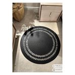 Home Turko Moderin, Hasır, Jüt Desenli, Naturel, Jüt Dekoratif, Kilim, Salon,mutfak Halısı Hediyelik, Ev Eşyası 140 x 140 Siyah