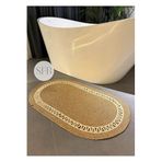 Home Turko Moderin, Hasır, Jüt, Naturel, Jüt Dekoratif, Kilim, Banyo, Salon, Mutfak Halısı Hediyelik, Ev Eşyası 60 x 100 Bej Desenli