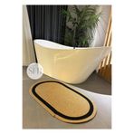 Home Turko Moderin, Hasır, Jüt, Naturel, Jüt Dekoratif, Kilim, Banyo, Salon, Mutfak Halısı Hediyelik, Ev Eşyası 80 x 120 Siyah Şerit