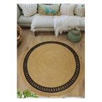 Home Turko Moderin,Hasır/Jüt. Desenli, Dekoratif, Kilim, Salon,mutfak Halısı. Çeyizlik, Hediyelik, Ev Eşyası 200 x 200 siyah-02