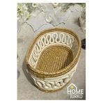 Home Turko Natural, Jüt, Desenli, Sepet, Dolap Içi, Çocuk Odası, Düzenleyici, Saklama Sepeti, Ekmek Sepeti, Hasır-Bej